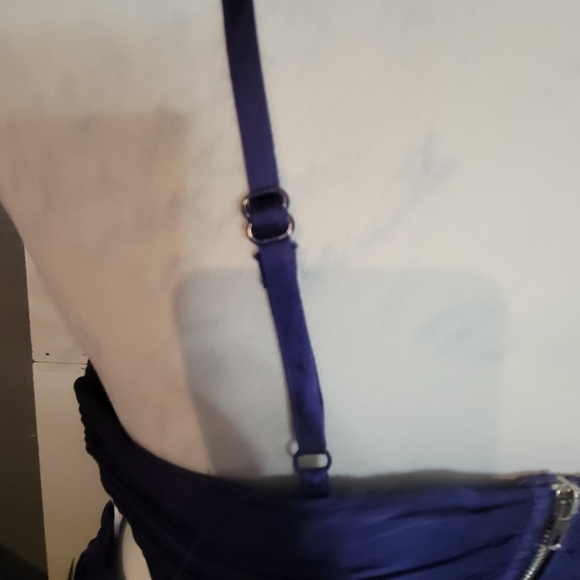 Lulus got the glam navy blue pleated cut out maxi dress womens size large - Picture 8 of 9